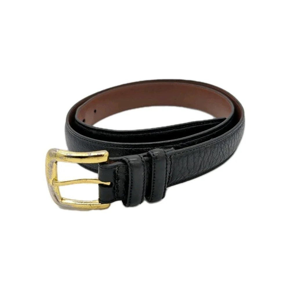Roundtree & Yorke Black Leather Belt - Size 36 - Full Grain Cowhide Lined
